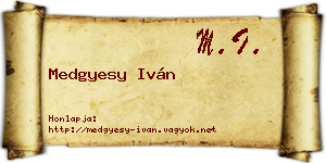 Medgyesy Iván névjegykártya