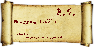 Medgyesy Iván névjegykártya